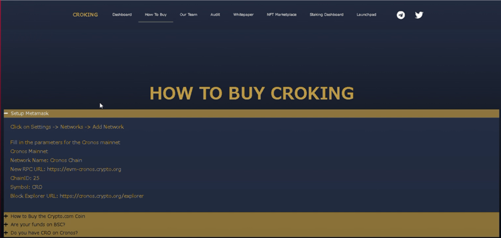 Crokingの買い方、オフィシャルページ