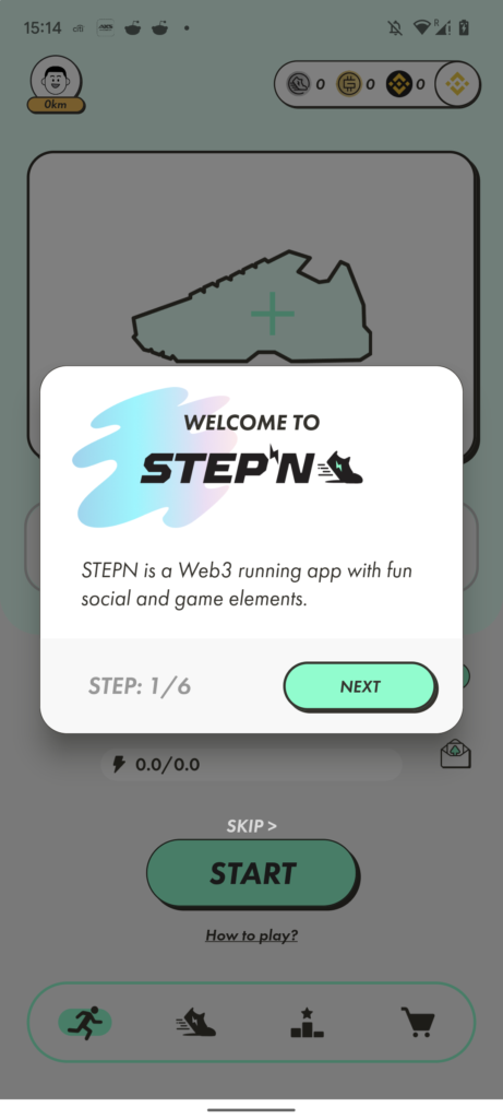 Stepn説明Step1 Stepn is a  web3 app