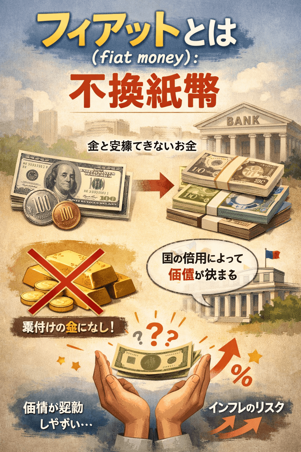 フィアットとは（fiat money）： 不換紙幣
