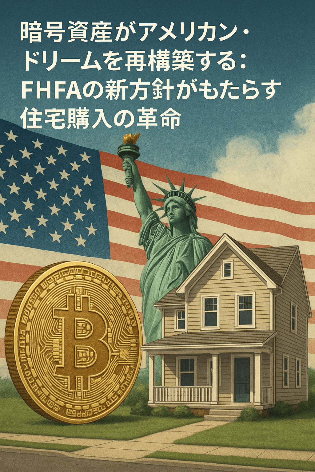20250729_0631_暗号資産と住宅革命_simple_compose_01k19f22w3ftcac6nw5yr2kb12 暗号資産がアメリカン・ドリームを再構築する:FHFAの新方針がもたらす住宅購入の革命 コンテンツ開始