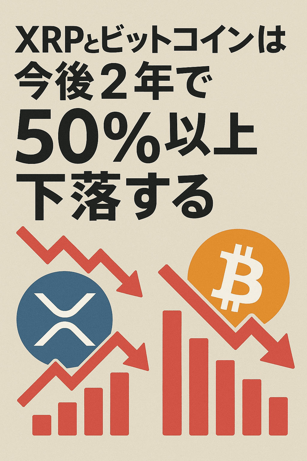 「XRPとビットコインは今後2年で50％以上下落する」予測記事まとめ コンテンツ開始