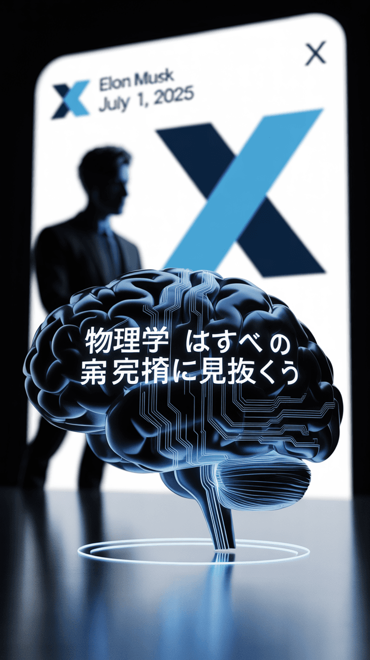 物理学はすべての嘘を完璧に見抜く(Physics sees through all lies perfectly)、2025年7月1日、イーロン・マスク氏がX(旧Twitter)に投稿した