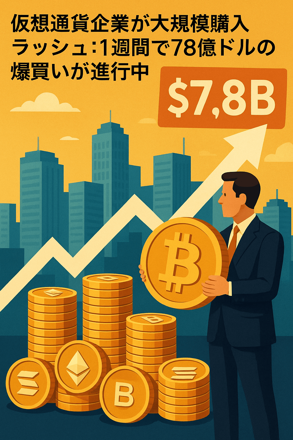 仮想通貨企業が大規模購入ラッシュ：1週間で78億ドルの爆買いが進行中 コンテンツ開始