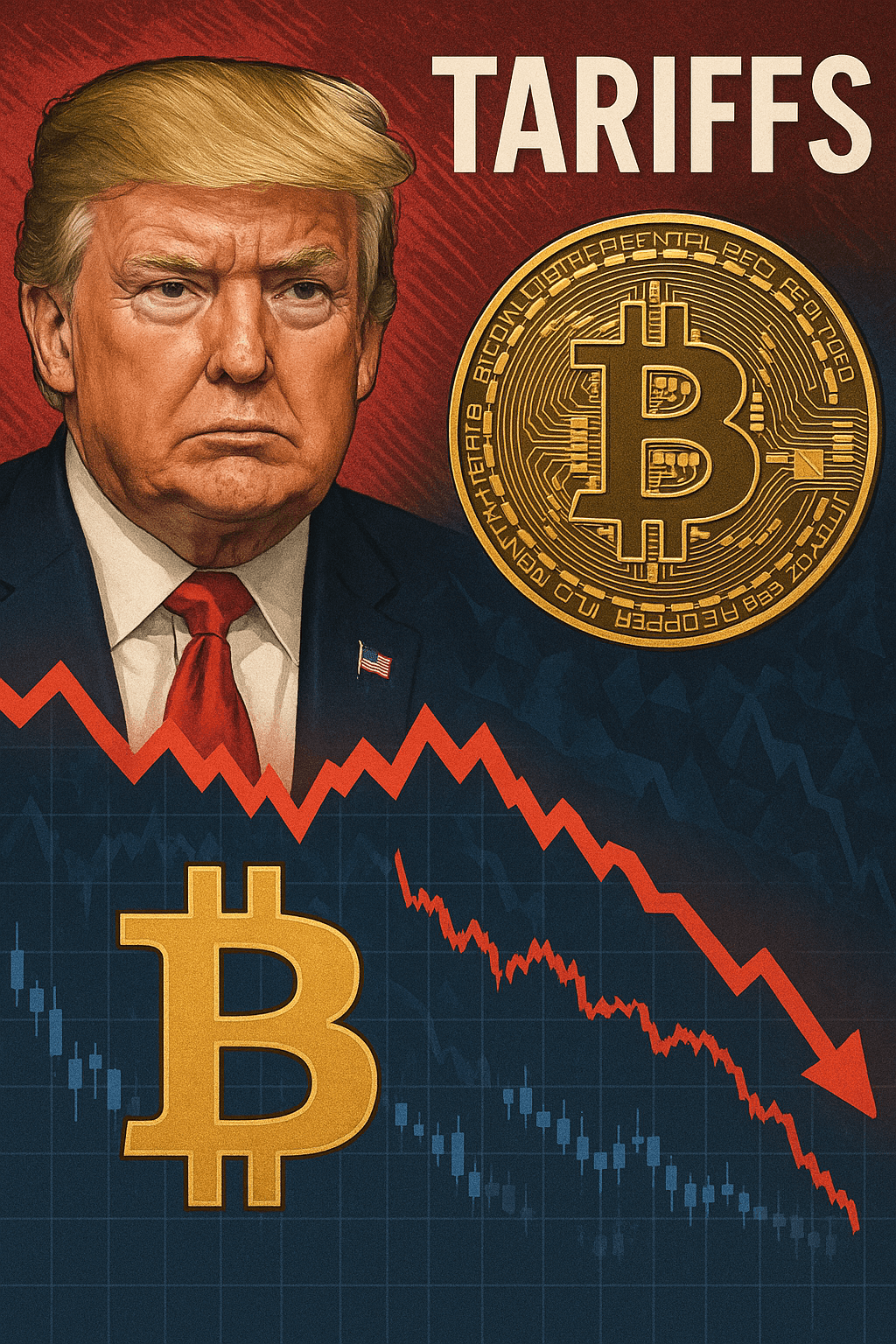 トランプ氏の新関税で仮想通貨市場が失速:8月入り早々にリスクオフムード加速