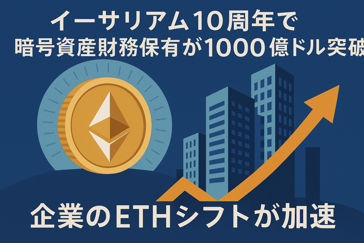 イーサリアム10周年で暗号資産財務保有が1000億ドル突破：企業のETHシフトが加速 🎂 イーサリアム10周年の意義