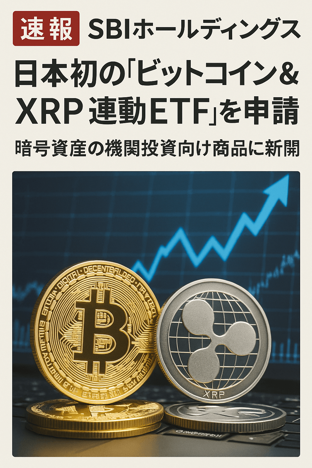 【速報】SBIホールディングスが日本初の「ビットコイン＆XRP連動ETF」を申請──暗号資産の機関投資向け商品に新展開 コンテンツ開始