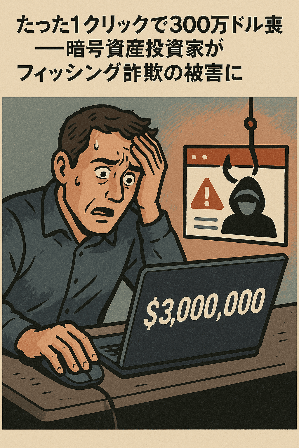 たった1クリックで300万ドル喪失──暗号資産投資家がフィッシング詐欺の被害に コンテンツ開始