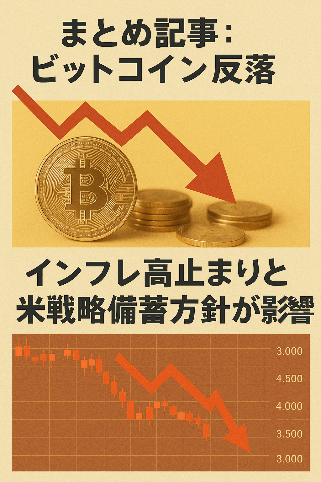 まとめ記事：ビットコイン反落 ― インフレ高止まりと米戦略備蓄方針が影響