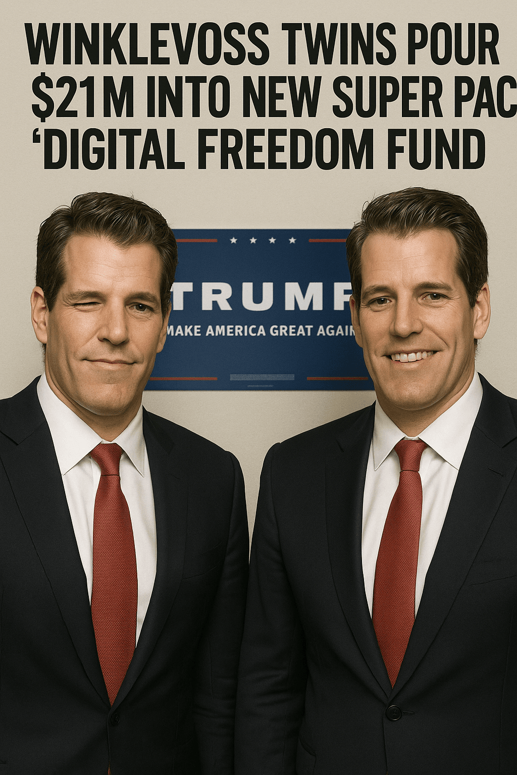 ウィンクルボス兄弟、新スーパーPAC「Digital Freedom Fund」に2,100万ドル投入 ― トランプ支持の仮想通貨ロビー活動を加速 コンテンツ開始