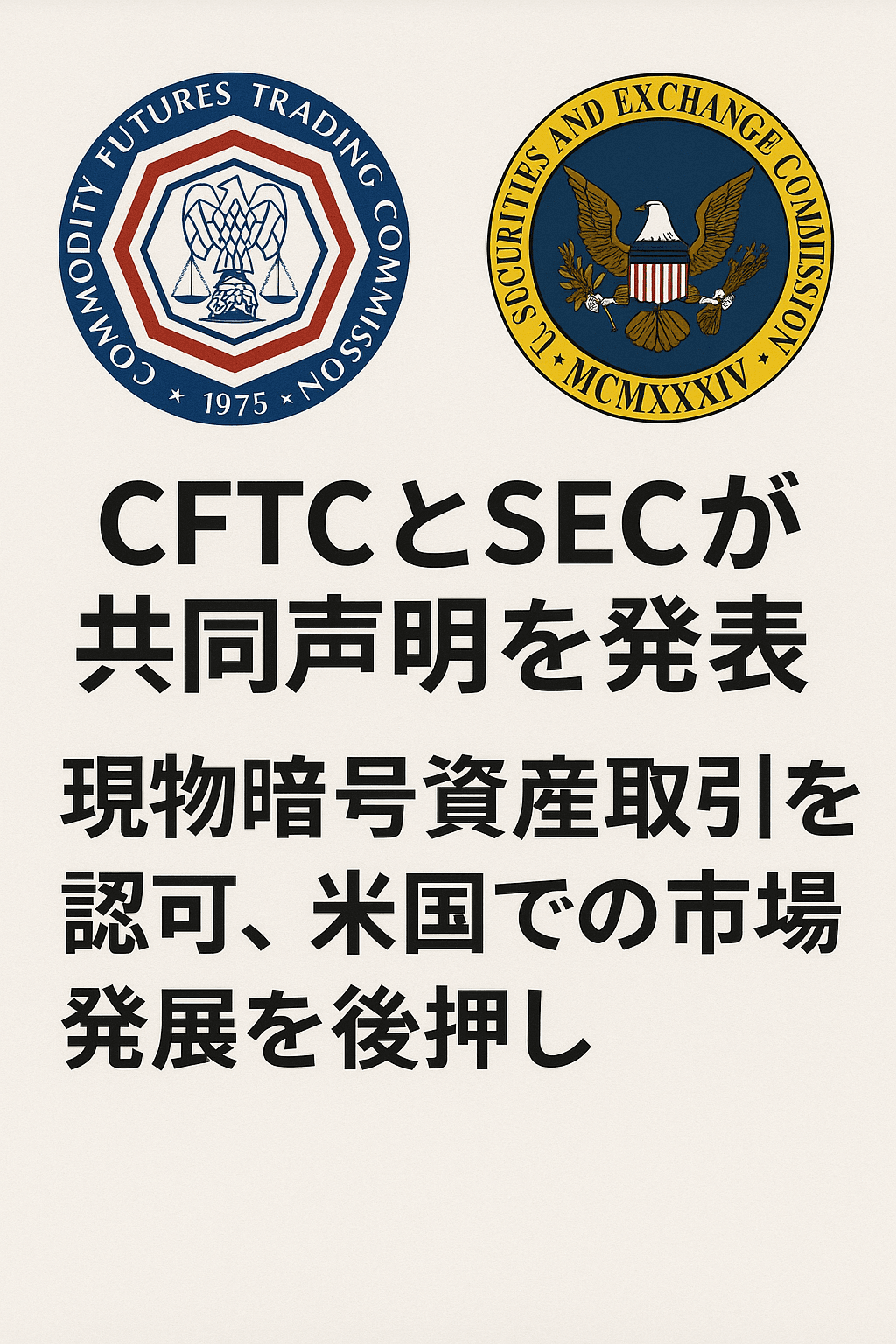 CFTCとSECが共同声明を発表：現物暗号資産取引を認可、米国での市場発展を後押し