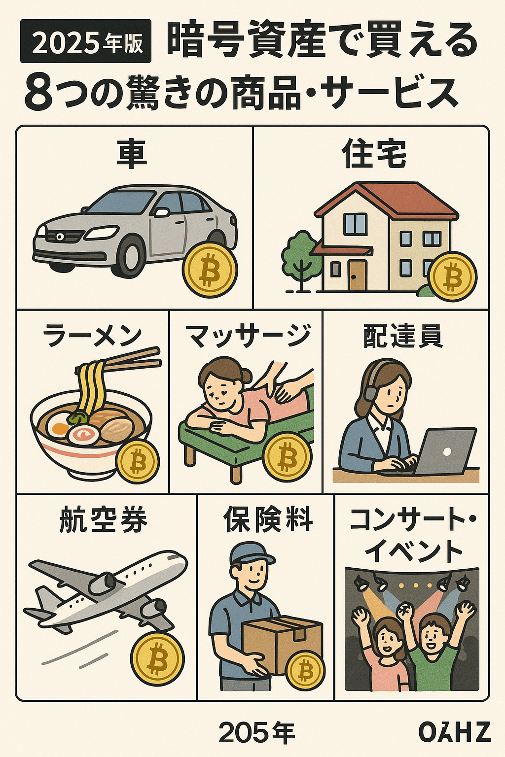 まとめ記事：2025年版「暗号資産で買える8つの驚きの商品・サービス」 コンテンツ開始