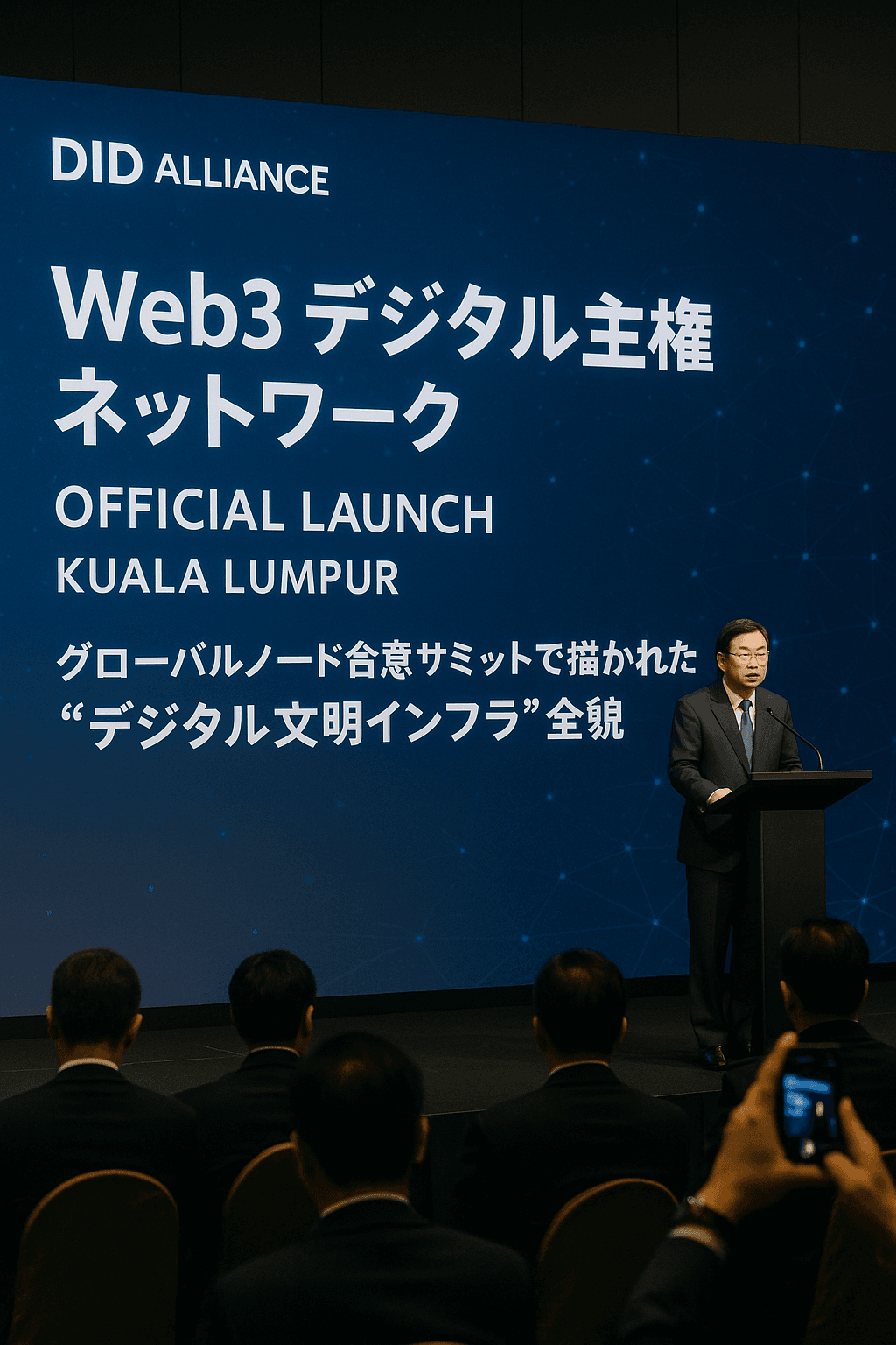 20251201_1548_デジタル文明インフラ発表_simple_compose_01kbcakyqnew6af87v9jj9qp0w DID Alliance、クアラルンプールで「Web3 デジタル主権ネットワーク」を正式ローンチ─ グローバルノード合意サミットで描かれた“デジタル文明インフラ”の全貌