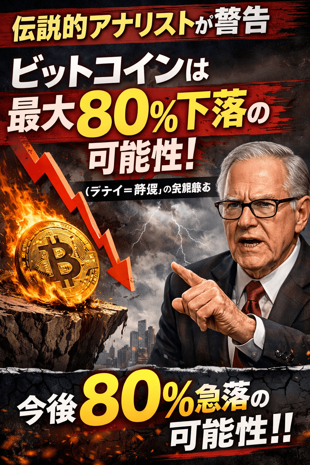 伝説的アナリストが警告「ビットコインは最大80%下落（デケイ＝減衰）する可能性」