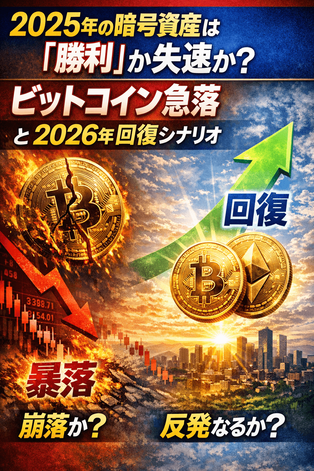 2025年の暗号資産は「勝利」か失速か?ビットコイン急落と2026年回復シナリオ