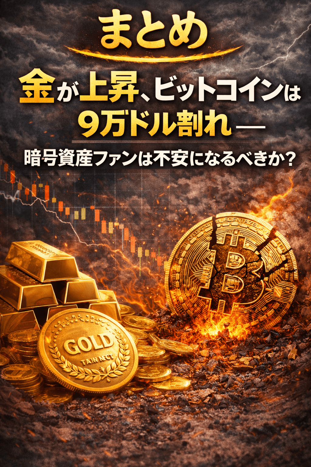 まとめ:金が上昇、ビットコインは9万ドル割れ──暗号資産ファンは不安になるべきか?