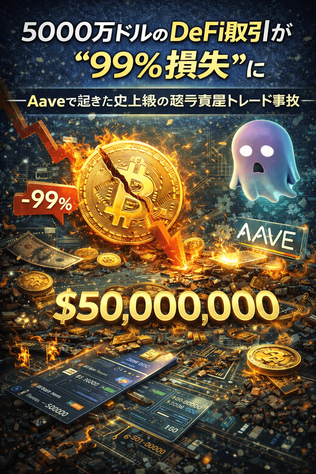ChatGPT Image 2026年3月16日 10_09_14 5000万ドルのDeFi取引が“99%損失”に──Aaveで起きた史上級の暗号資産トレード事故