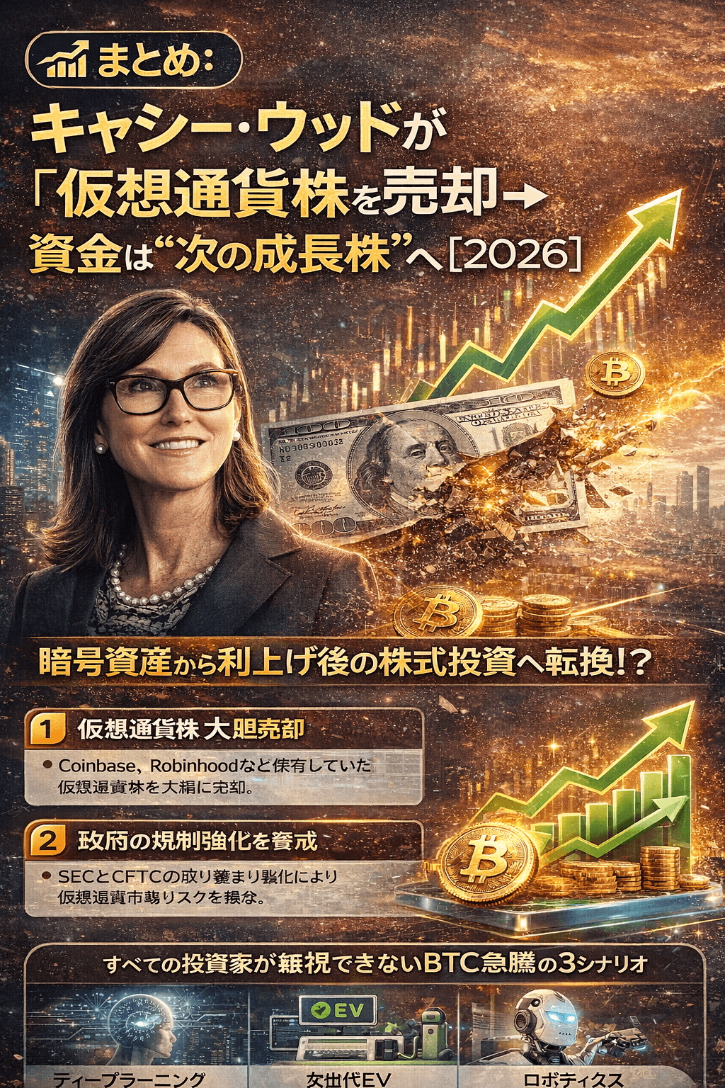 📊まとめ:キャシー・ウッドが仮想通貨株を売却→資金は“次の成長株”へ【2026】