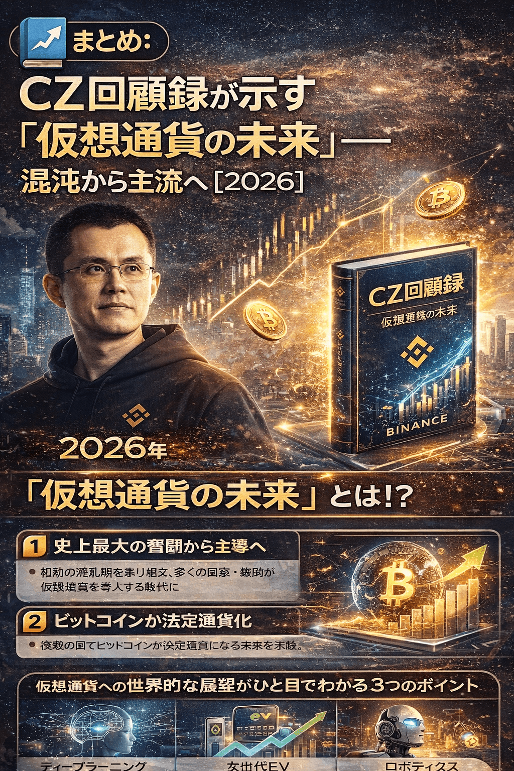 📘まとめ:CZ回顧録が示す“仮想通貨の未来”──混沌から主流へ【2026】