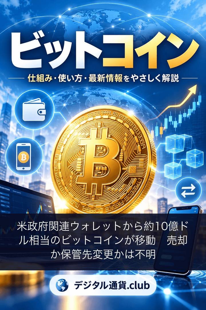 米政府関連ウォレットから約10億ドル相当のビットコインが移動　売却か保管先変更かは不明