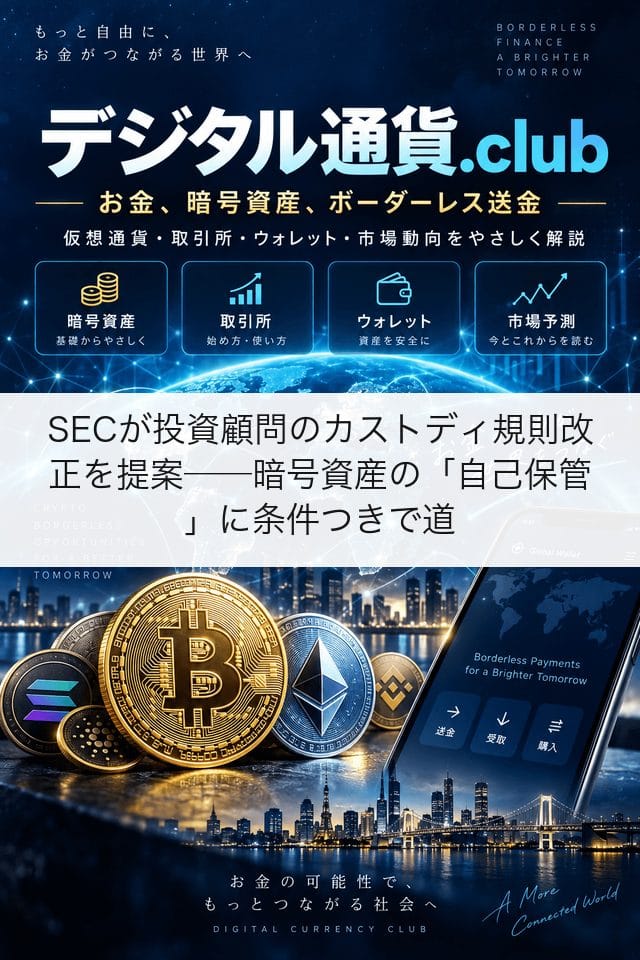 SECが投資顧問のカストディ規則改正を提案──暗号資産の「自己保管」に条件つきで道