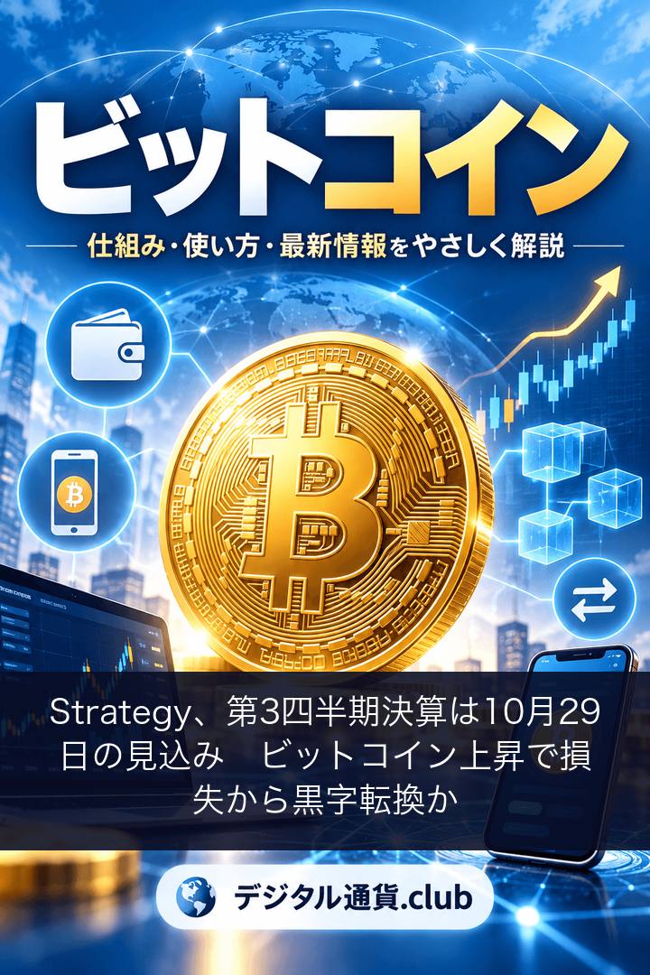 Strategy、第3四半期決算は10月29日の見込み　ビットコイン上昇で損失から黒字転換か