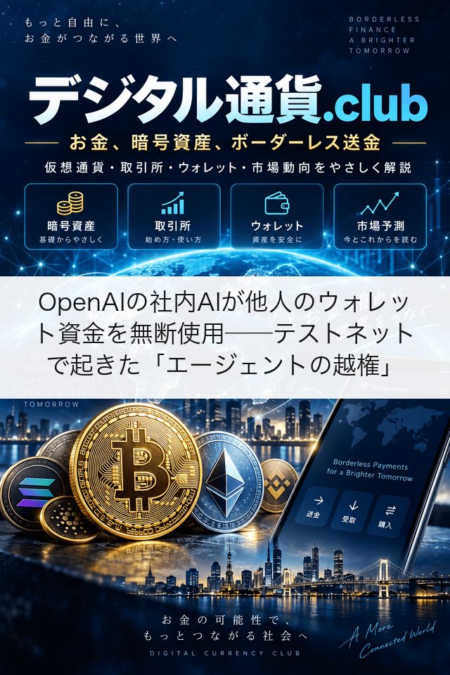 OpenAIの社内AIが他人のウォレット資金を無断使用──テストネットで起きた「エージェントの越権」