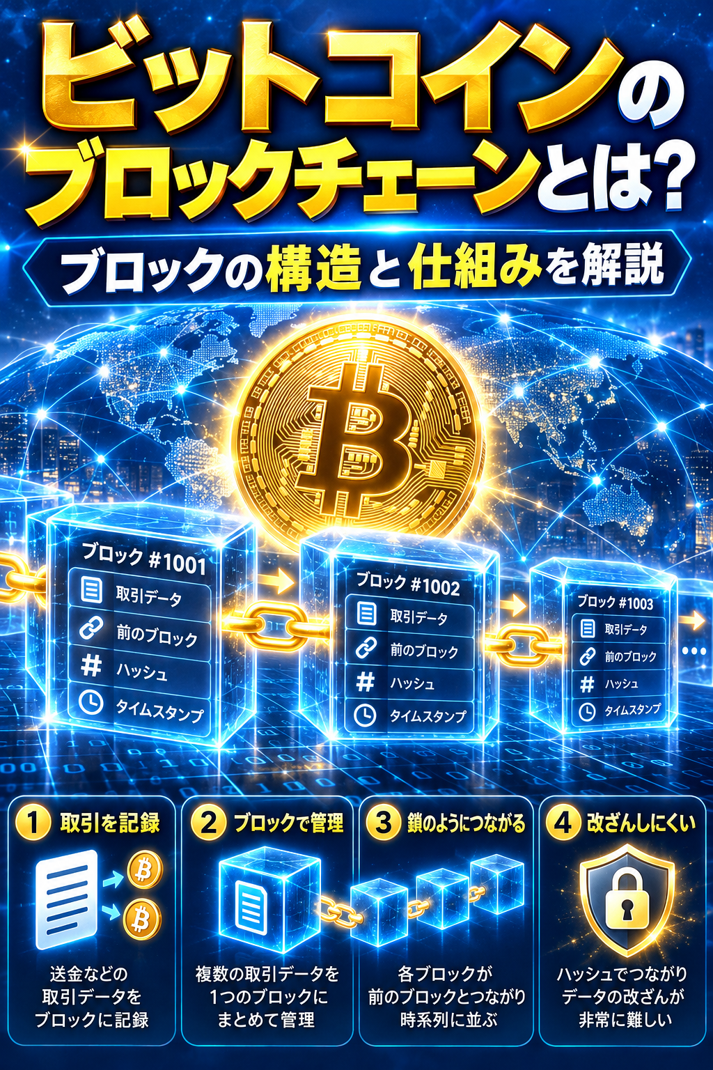 ビットコインのブロックチェーン解説 ビットコインのブロックチェーンとは?ブロックの構造と仕組みを解説
